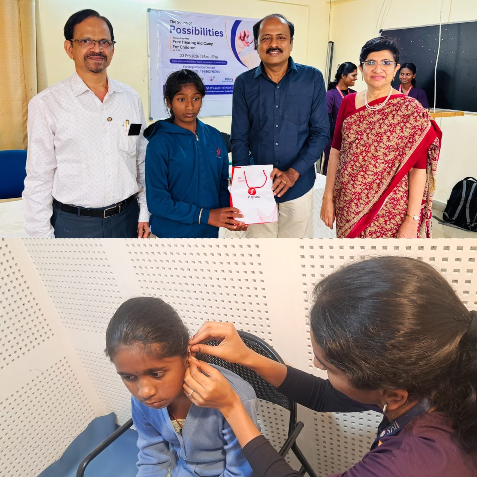A Free Hearing aid distribution camp for children in collabration with Rotary Rajmahal Vilas and…