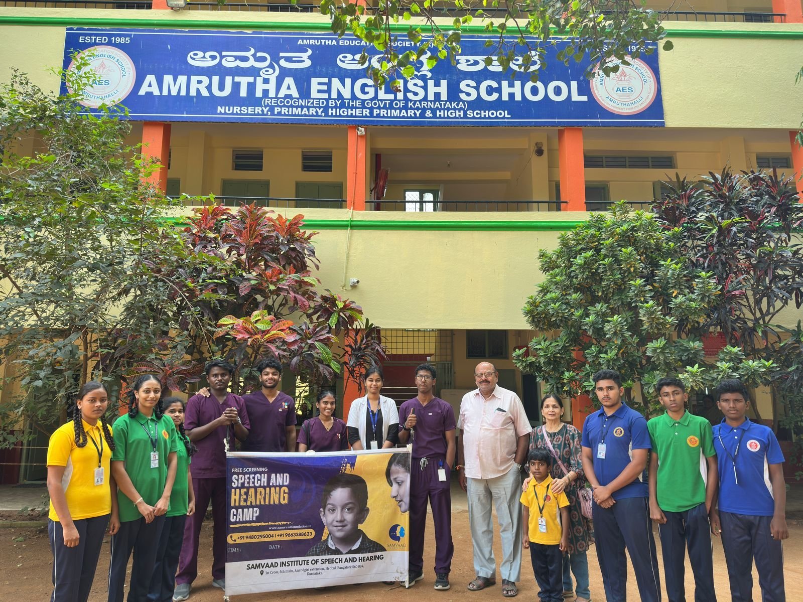 Samvaad Institute conducted speech and language screening for school children at Amrutha English…
